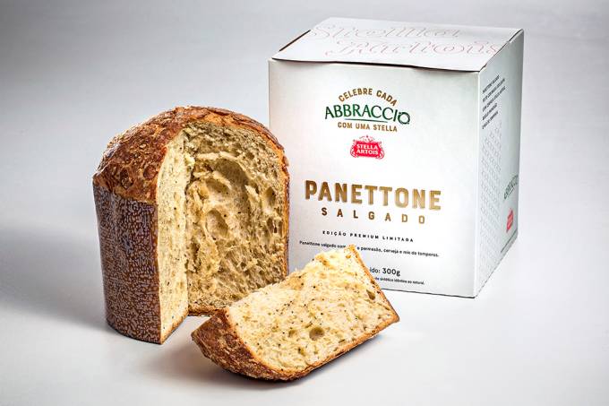 Panettone Salgado de Cerveja da Abbraccio e Stella Artois 