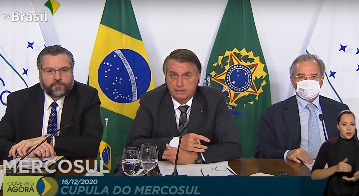 O presidente Jair Bolsonaro durante a Cúpula do Mercosul