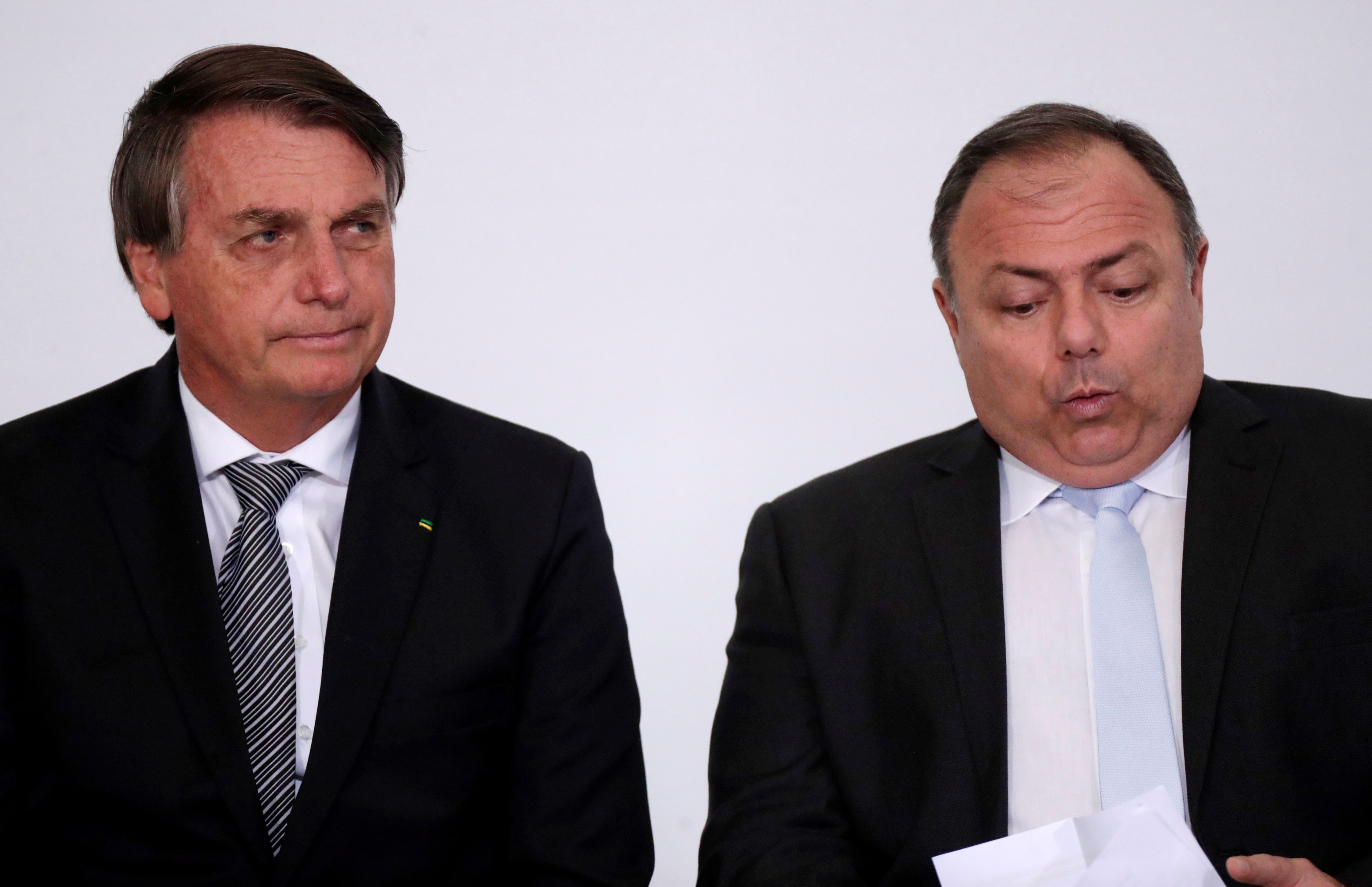 Presidente Jair Bolsonaro e ministro da Saúde, Eduardo Pazuello