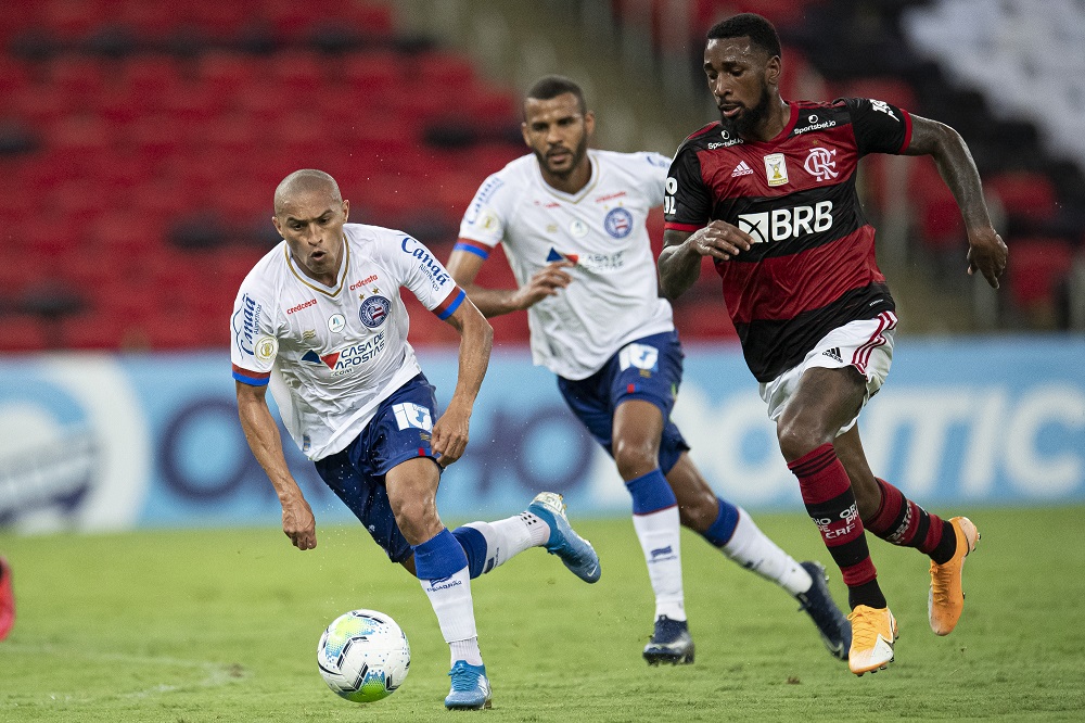 Gerson, do Flamengo, durante partida contra o Bahia no estádio Maracanã