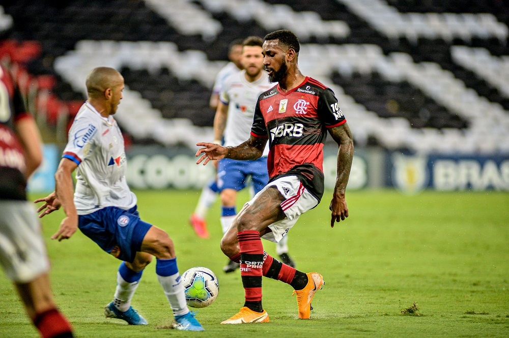 Gerson durante o jogo entre Flamengo x Bahia pelo Brasileirão