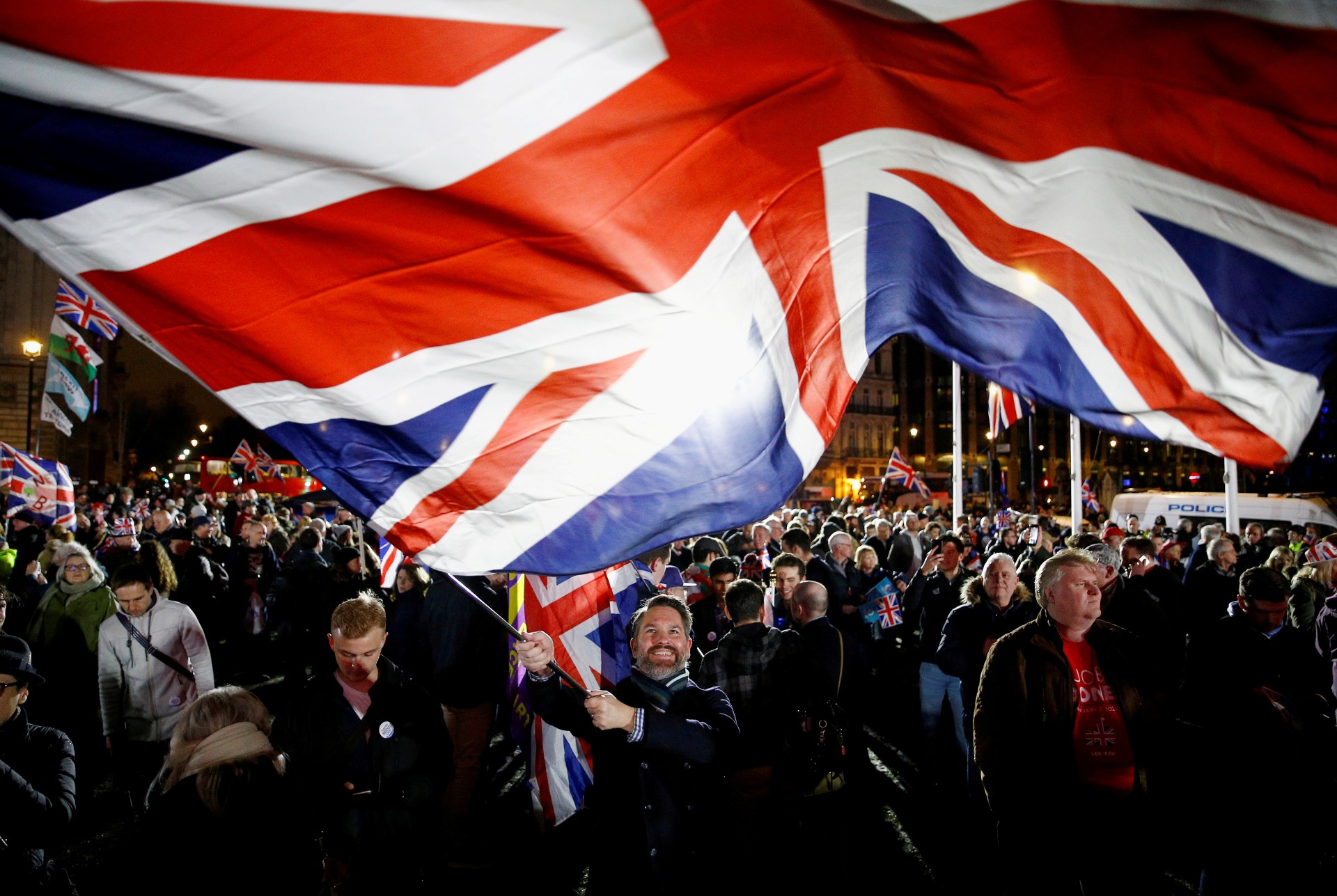 Britânicos celebram saída do Reino Unido da União Europeia