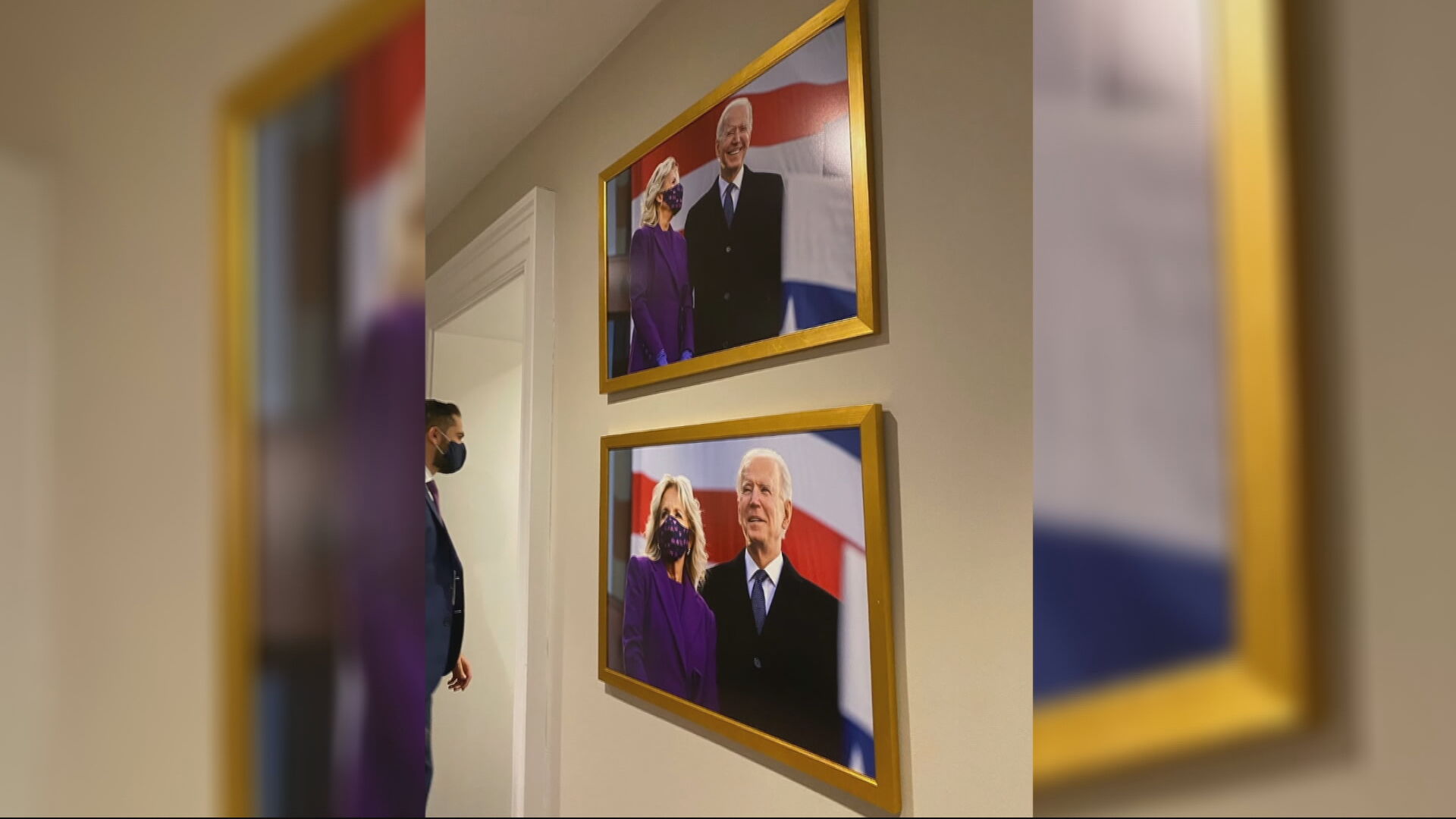 Ala oeste da Casa Branca é decorada com fotos de Joe Biden e sua família