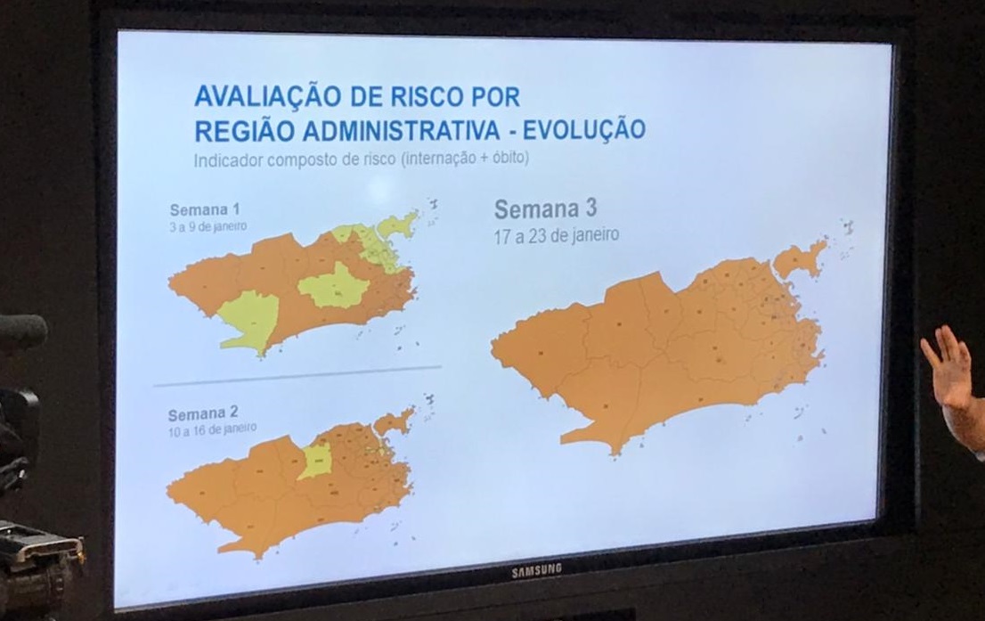 Todas as regiões do Rio estão em estágio de alto risco para o coronavírus