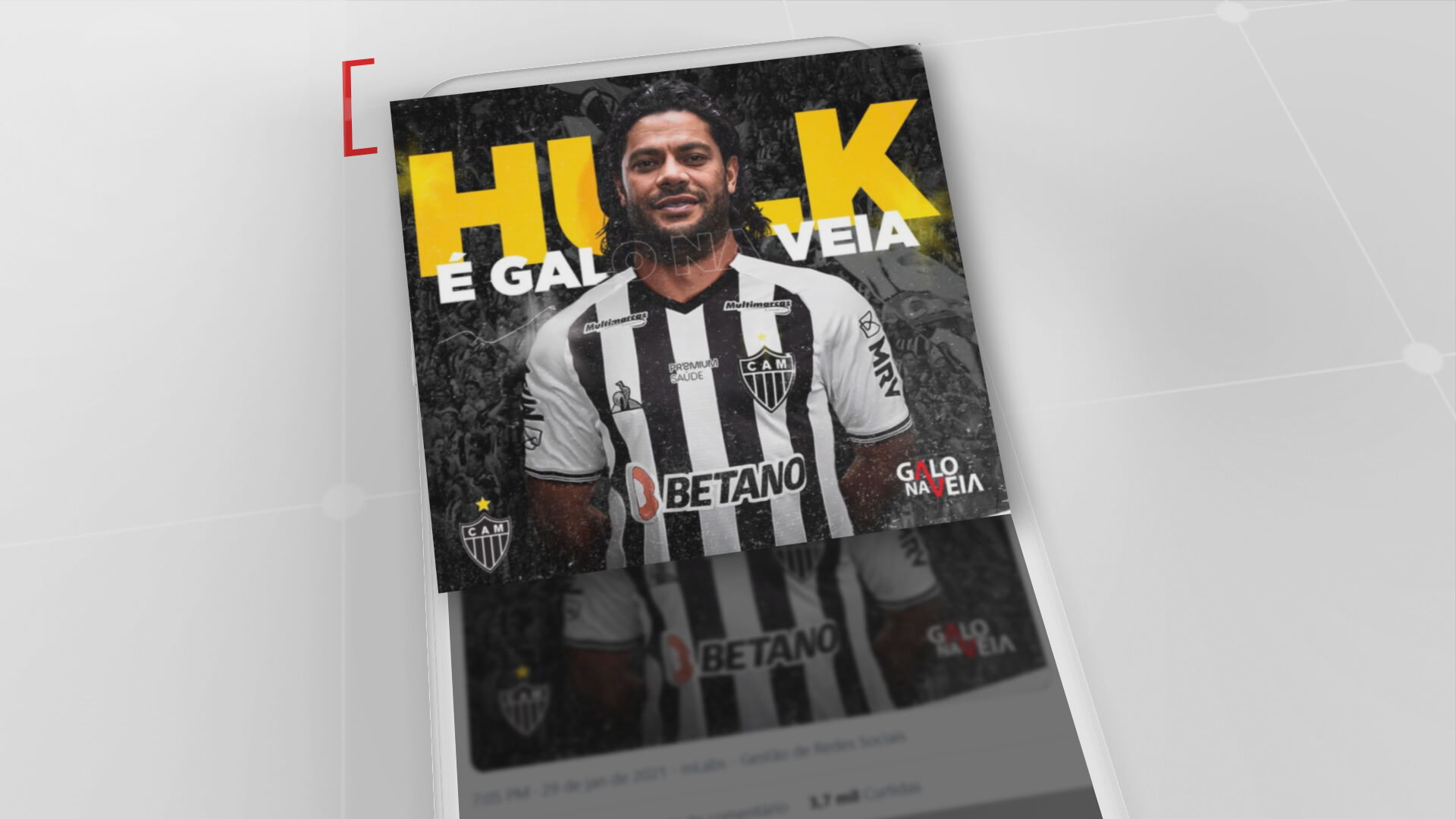 O atacante Hulk é apresentado como novo reforço do Atlético Mineiro