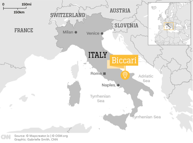 Biccari no mapa