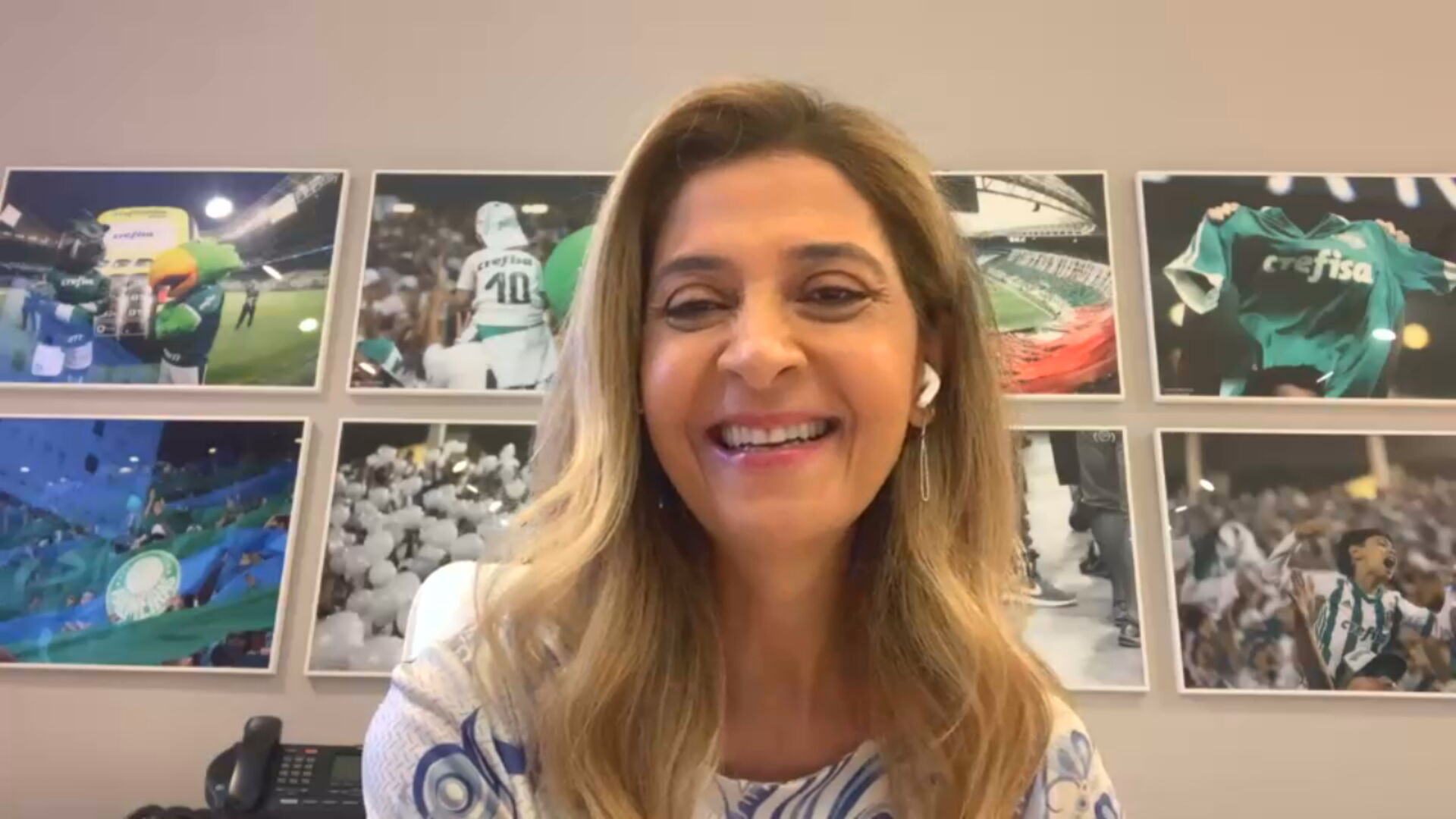 Leila Pereira, conselheira do Palmeiras e presidente da Crefisa (02.fev.2021)