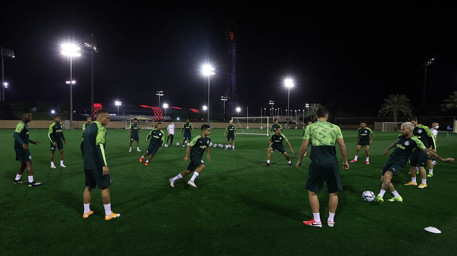 Treino do Palmeiras na cidade de Doha, no Catar