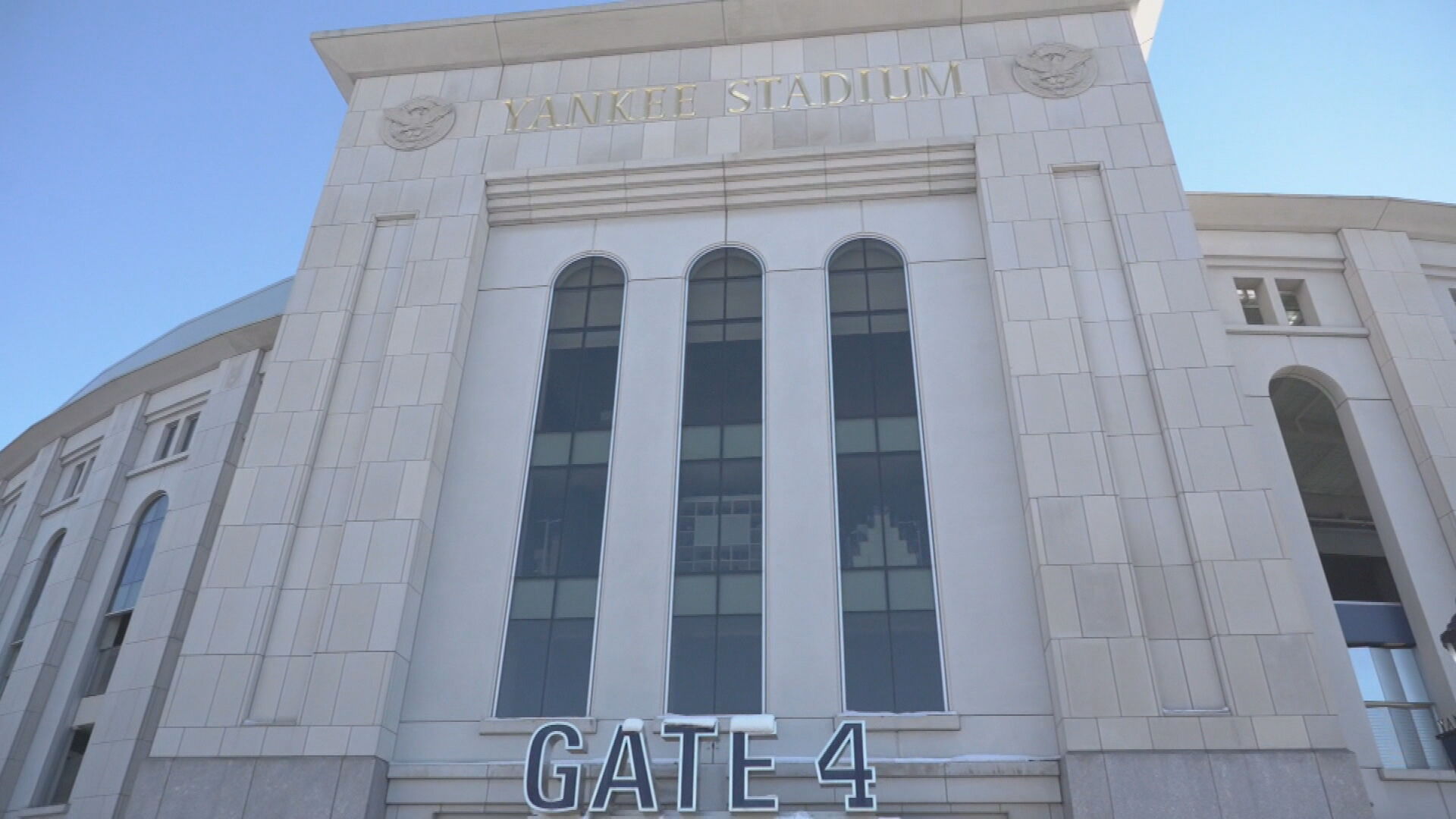 O estádio de baseball Yankee Stadium está sendo usado como um ponto de vacinação