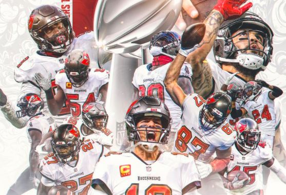 Pôster comemorativo do Tampa Bay Buccaneers, vencedor da 55° edição do Super Bow