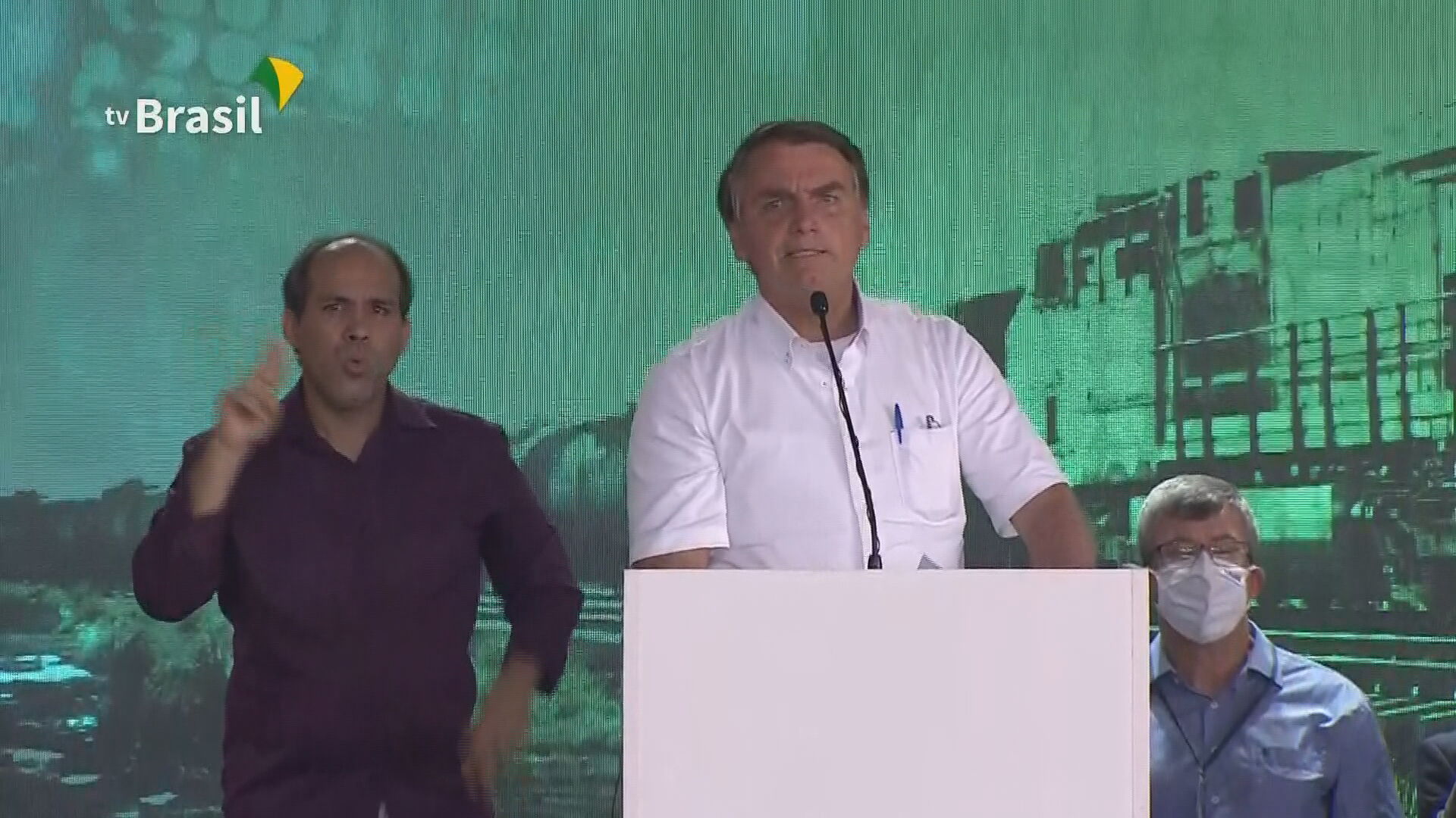 O presidente Jair Bolsonaro (sem partido) durante evento em Goiás