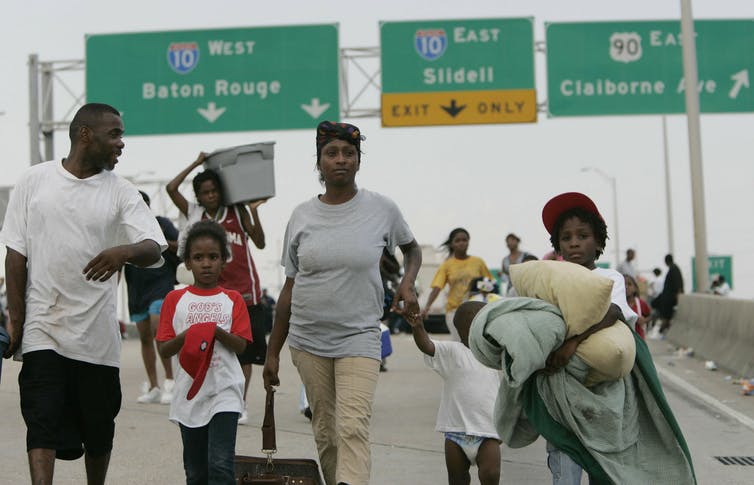 Crianças sobre o furacão Katrina