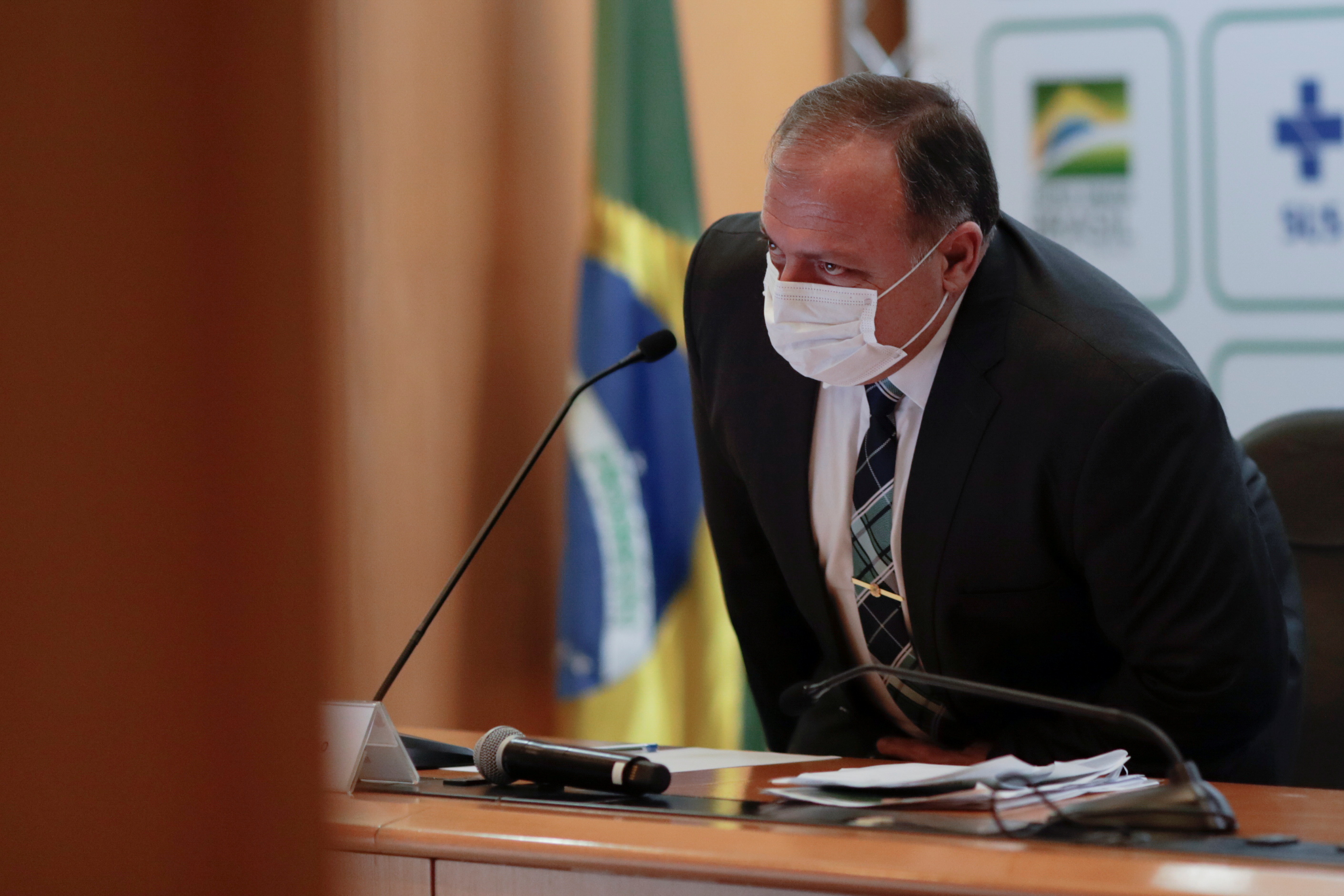 Ministro da Saúde, Eduardo Pazuello, concede entrevista coletiva em Brasília