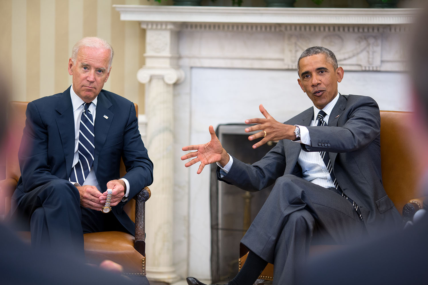 Joe Biden e Barack Obama, em 2014, na Casa Branca