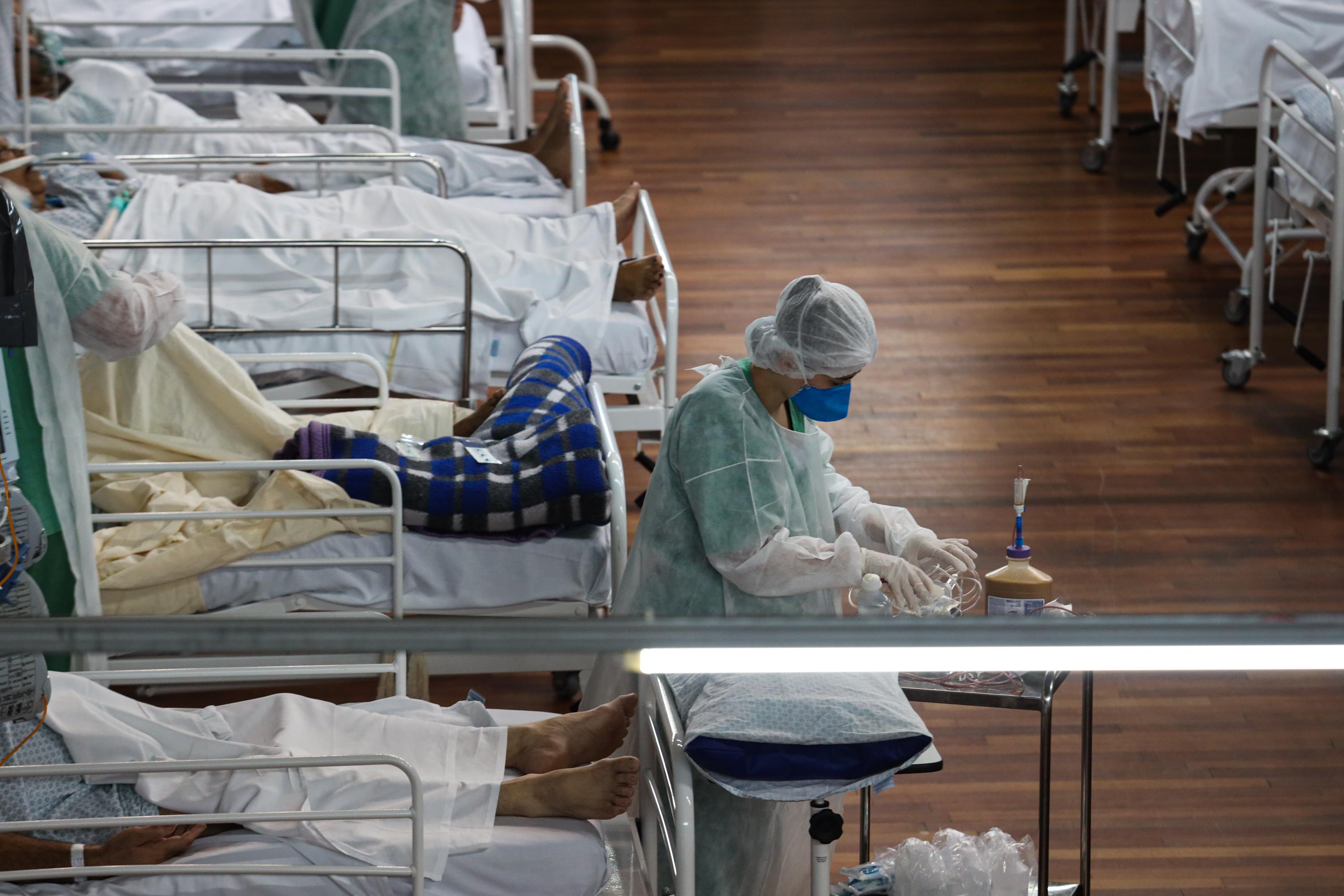 Hospital de campanha em Santo André (SP) durante pandemia da Covid-19