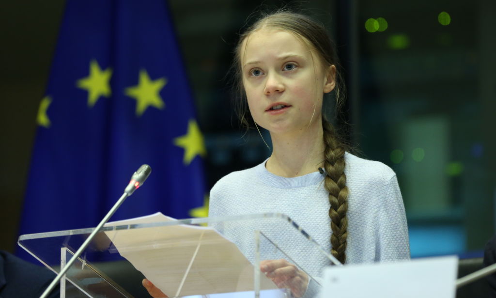 Thunberg discursa no Parlamento Europeu