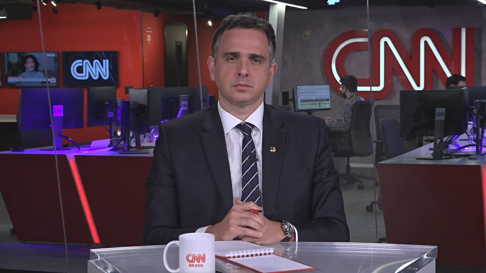 Presidente do Senado, Rodrigo Pacheco em entrevista à CNN (05.abr.2021)