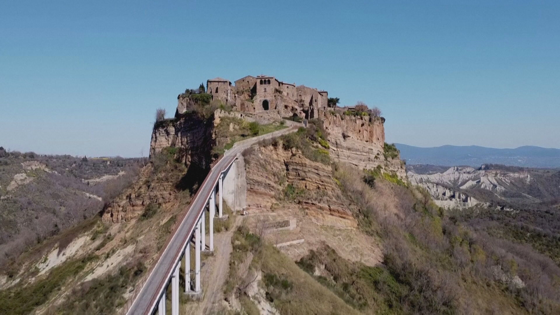 Vilarejo de Civita di Bagnoregio, na Itália (06.abr.2021)