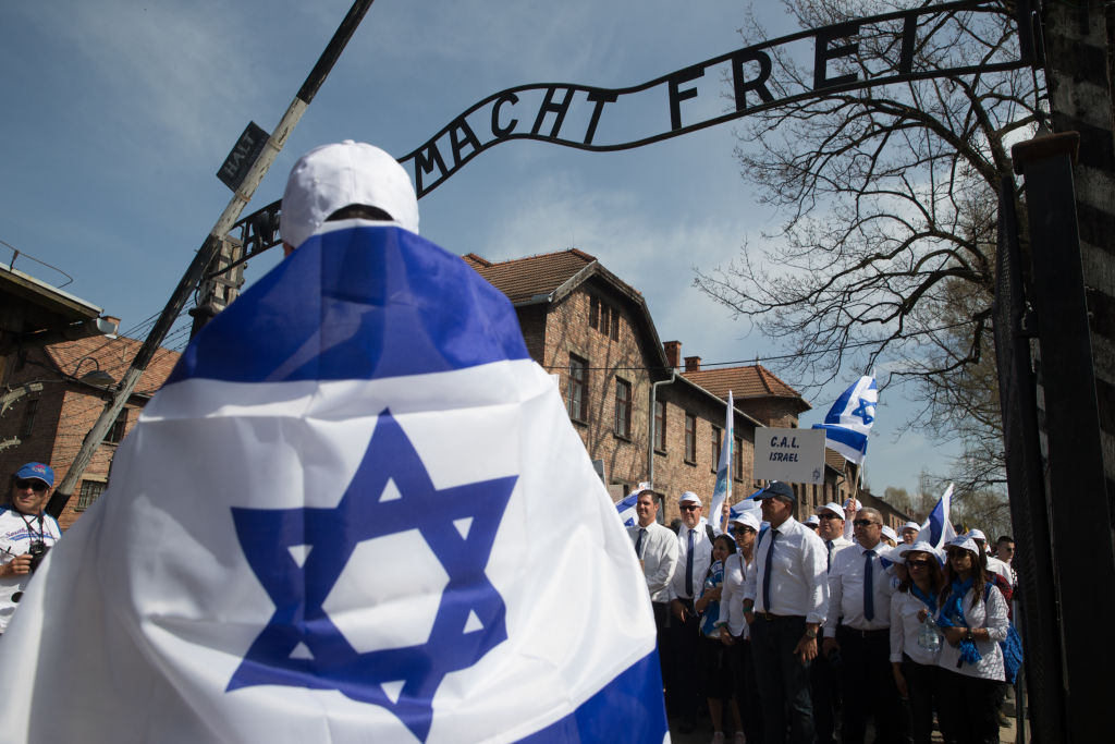 Marcha dos Vivos em 2018, em Auschwitz, na Polônia