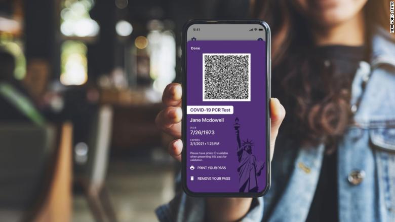 Passaporte de vacina usado em Nova York