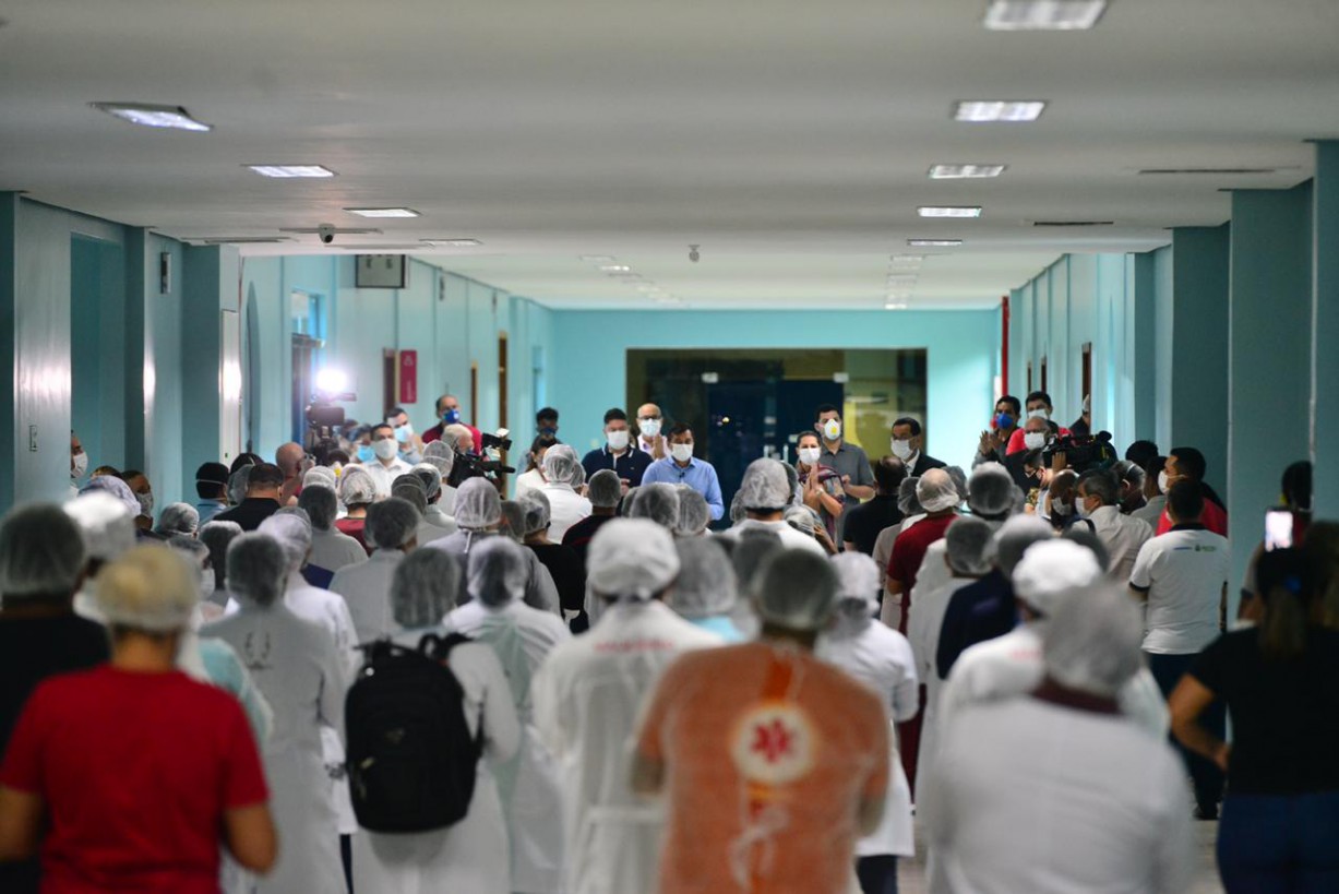 Inauguração do hospital de campanha Nilton Lins, em Manaus