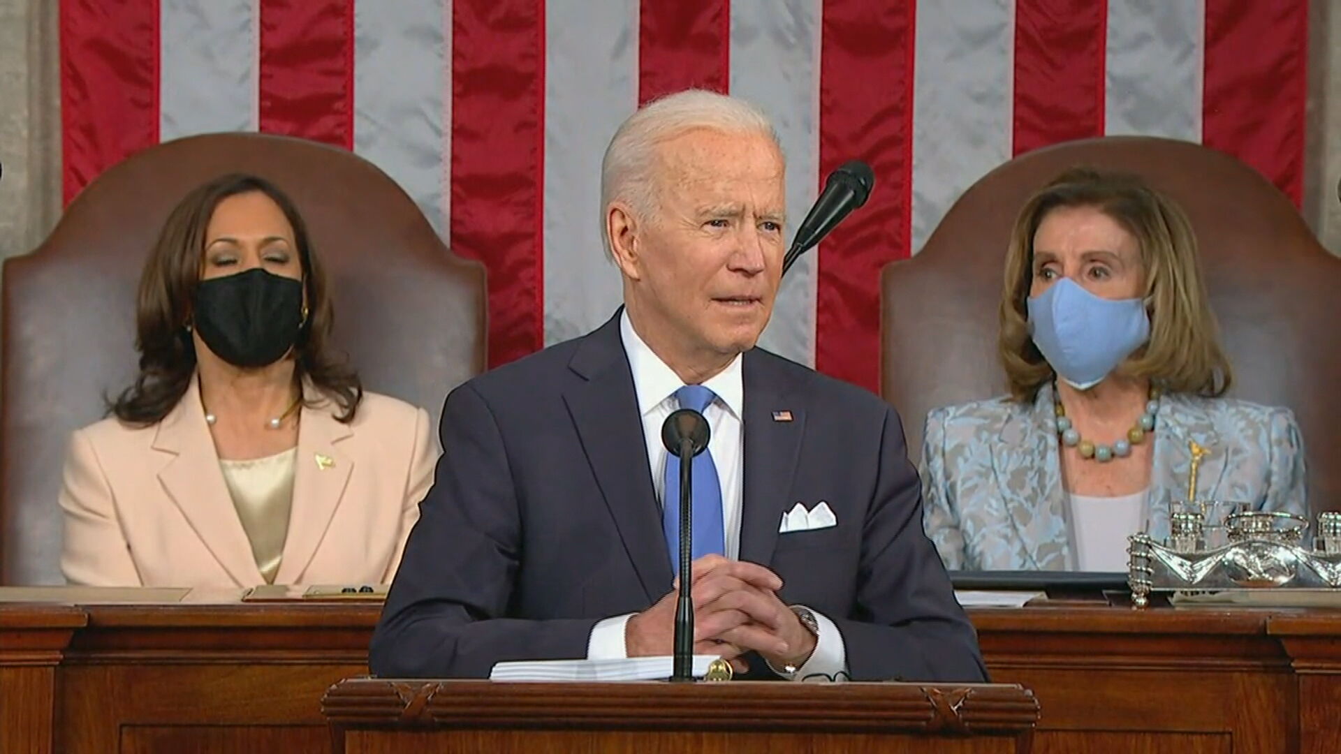 O presidente dos Estados Unidos, Joe Biden, discursa (28.abr.2021)