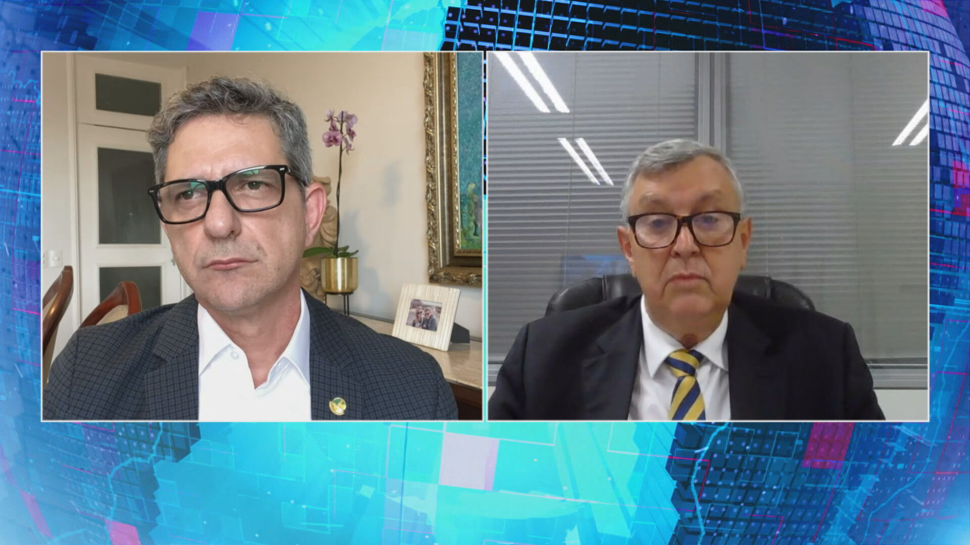 Senadores Rogério Carvalho (PT/SE) e Luís Carlos Heinze (PP/RS) em entrevista pa