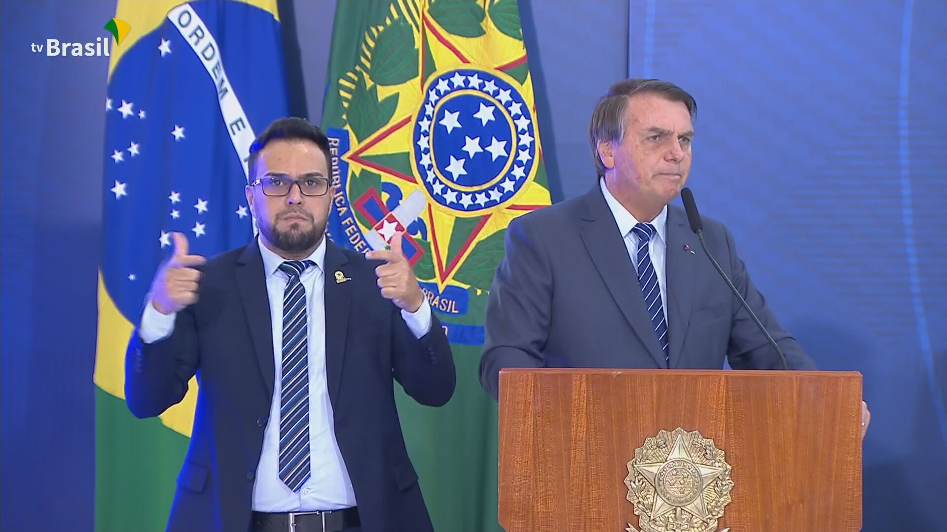 Presidente Jair Bolsonaro (sem partido) em evento da Semana das Comunicações