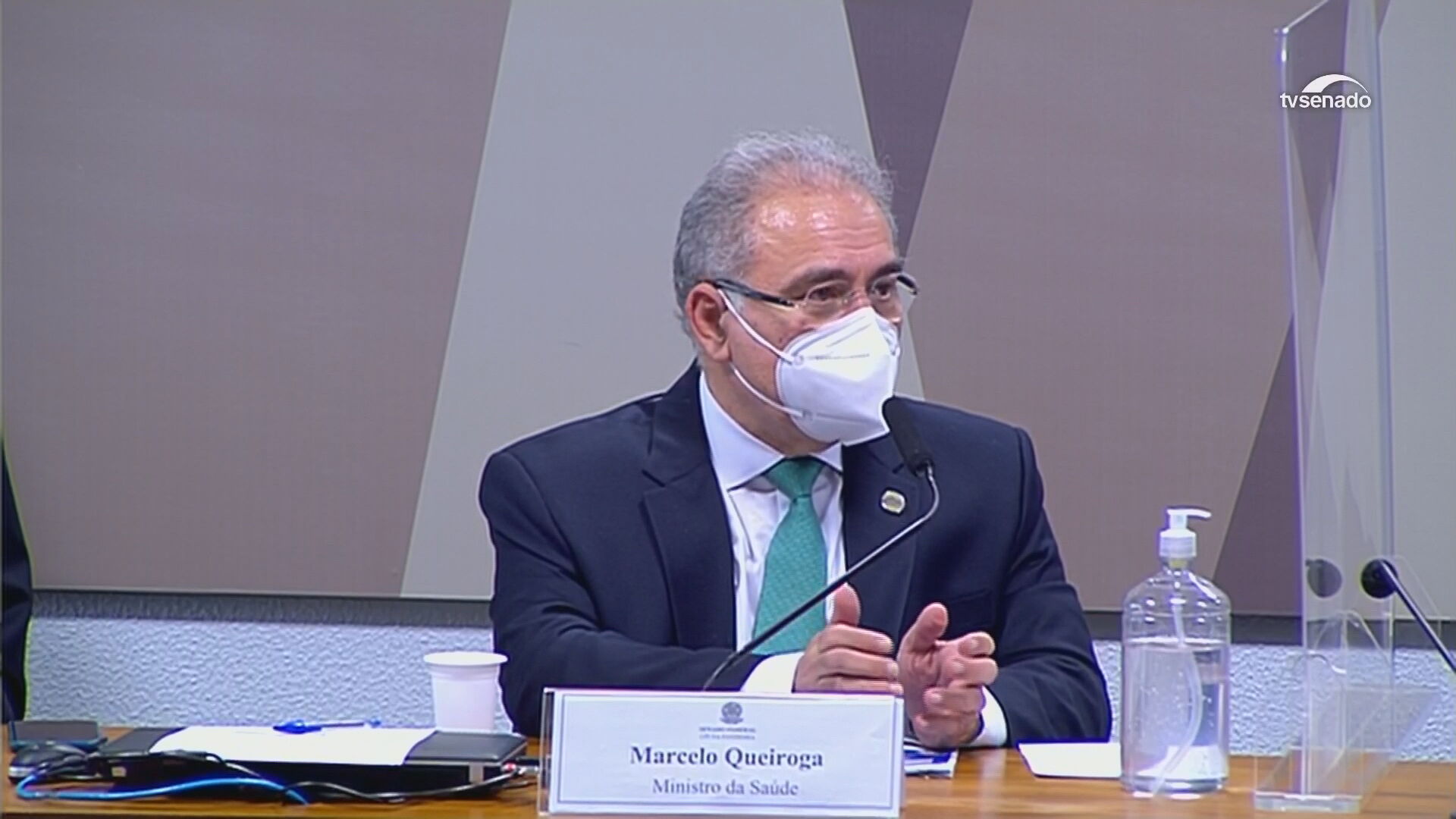 O ministro da Saúde Marcelo Queiroga em sessão da CPI da Covid