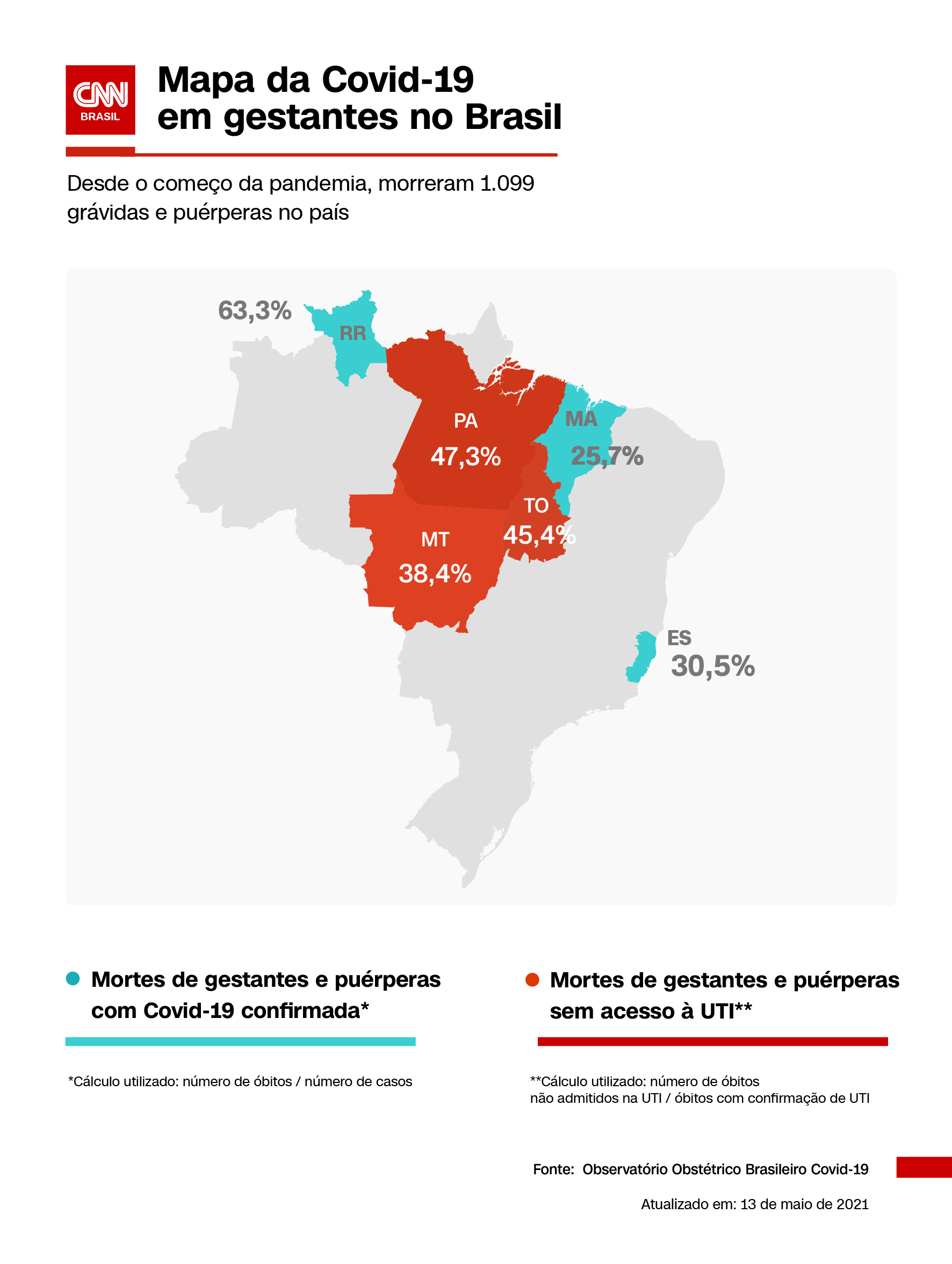 Mapeamento da Covid-19 em gestantes no Brasil