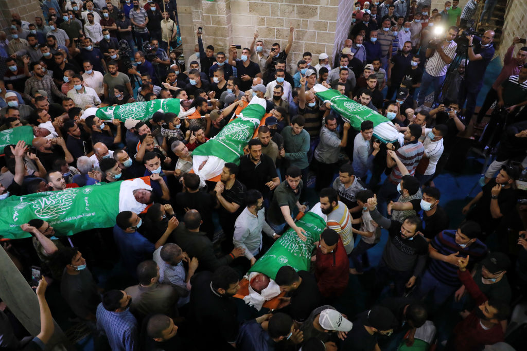 Funeral de 13 militantes do Hamas mortos em conflito