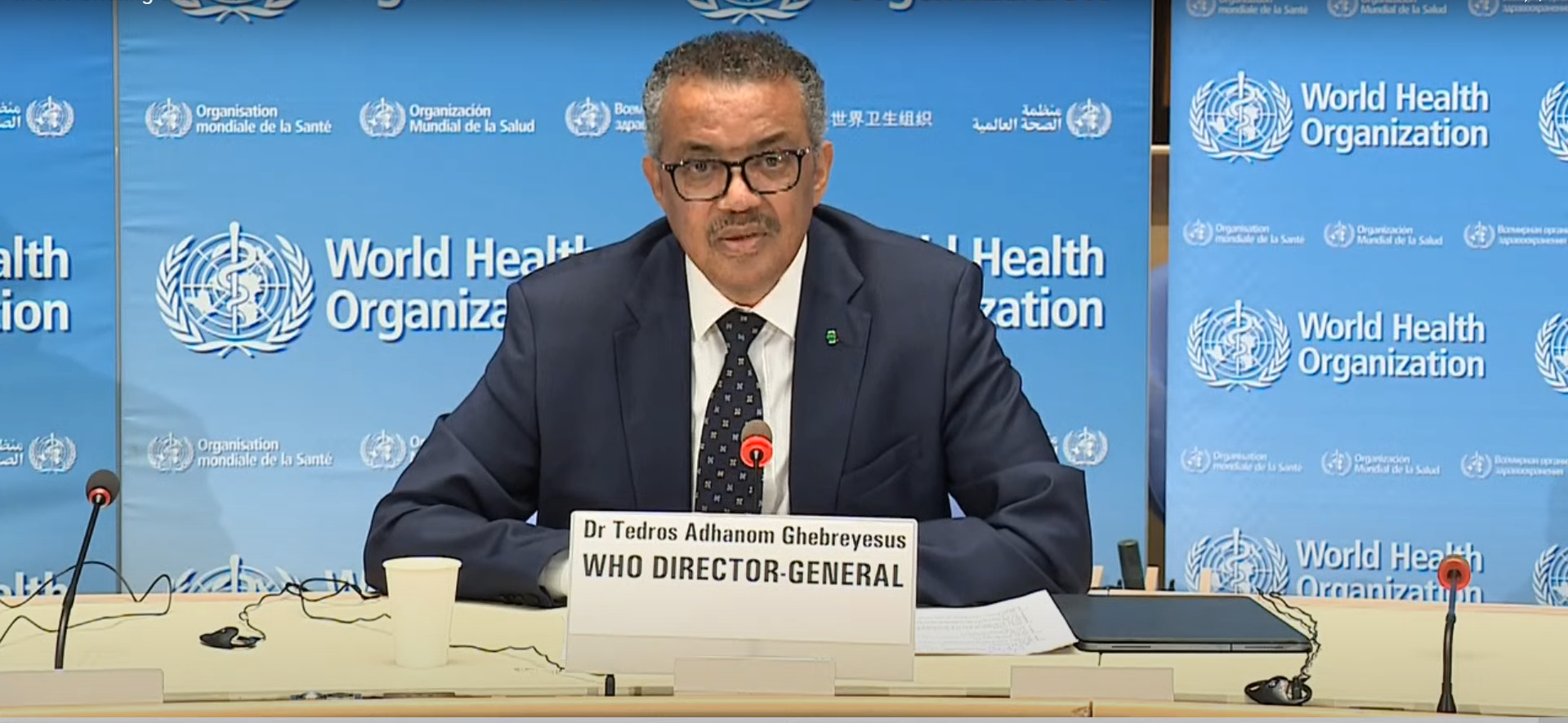 Diretor-geral da OMS, Tedros Adhanom, fala sobre vacinação de crianças