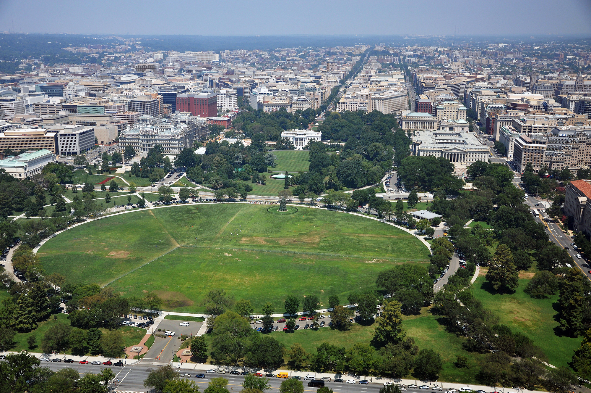 Vista aérea da Casa Branca e do Ellipse, em Washington