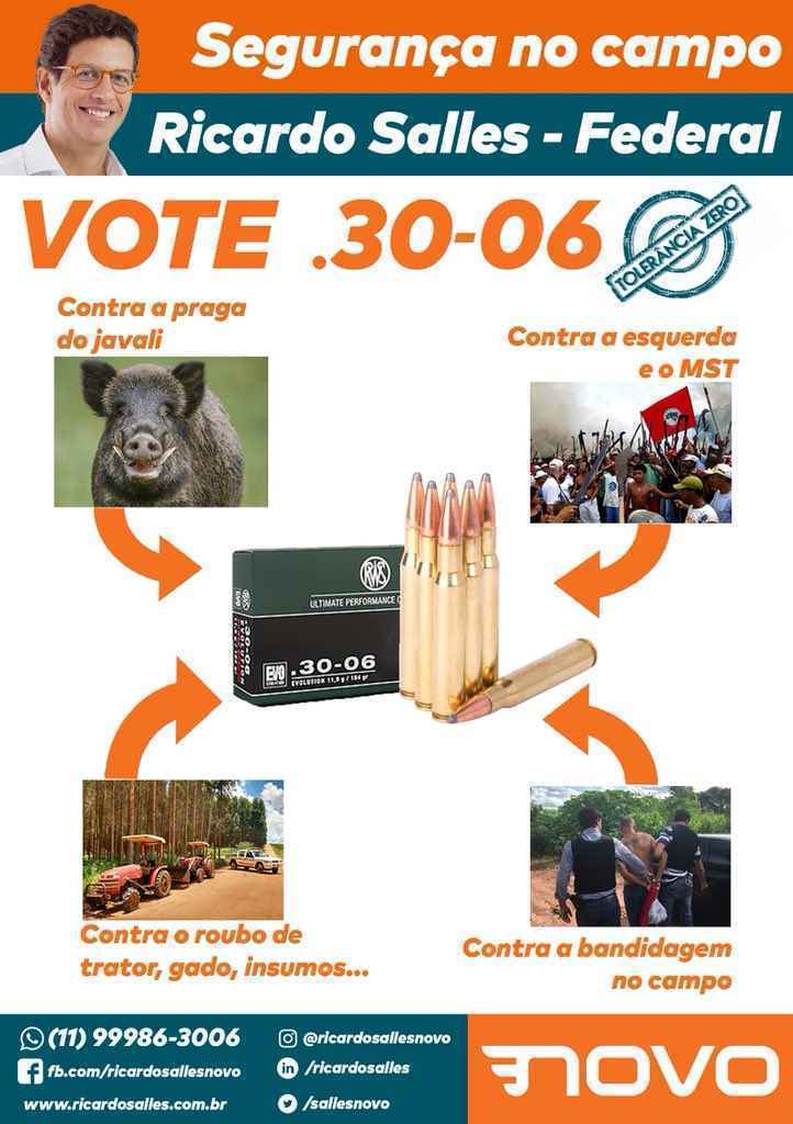 Panfleto de campanha de Ricardo Salles a deputado federal em 2018