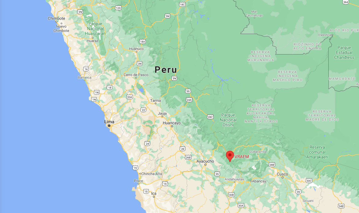 Região do Vraem, no Peru