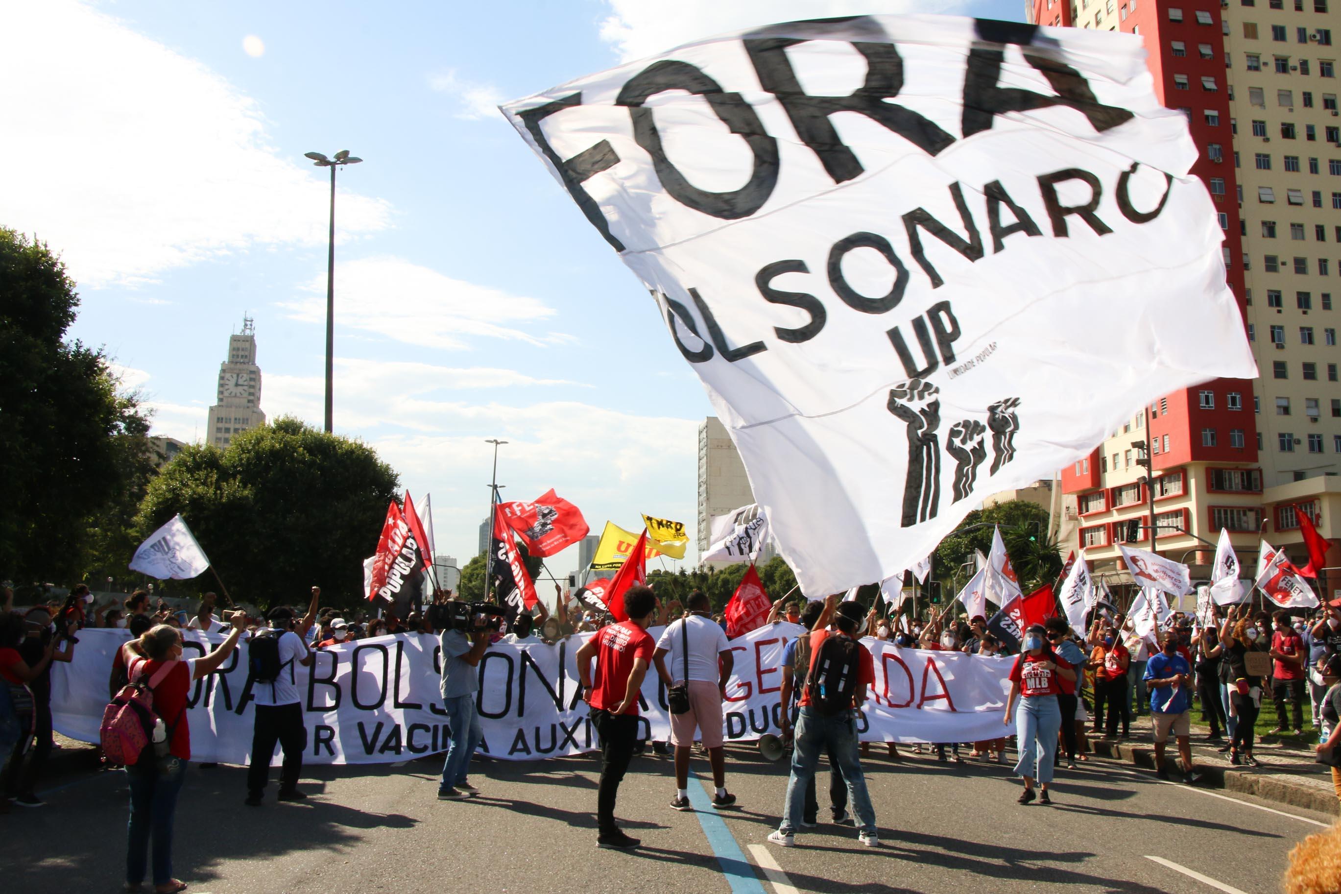 Protesto contra o governo Jair Bolsonaro no Rio de Janeiro