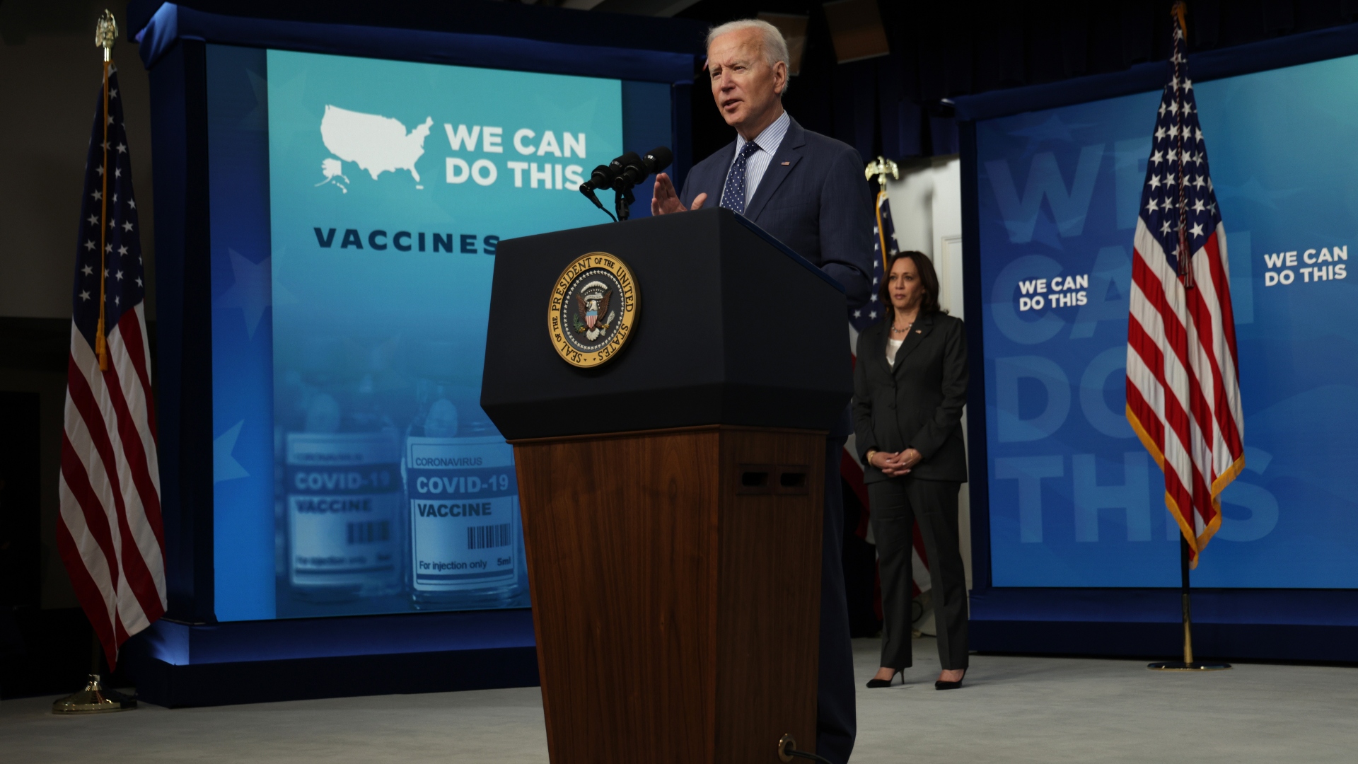 Presidente dos EUA, Joe Biden, fala sobre programa de vacinação contra Covid-19