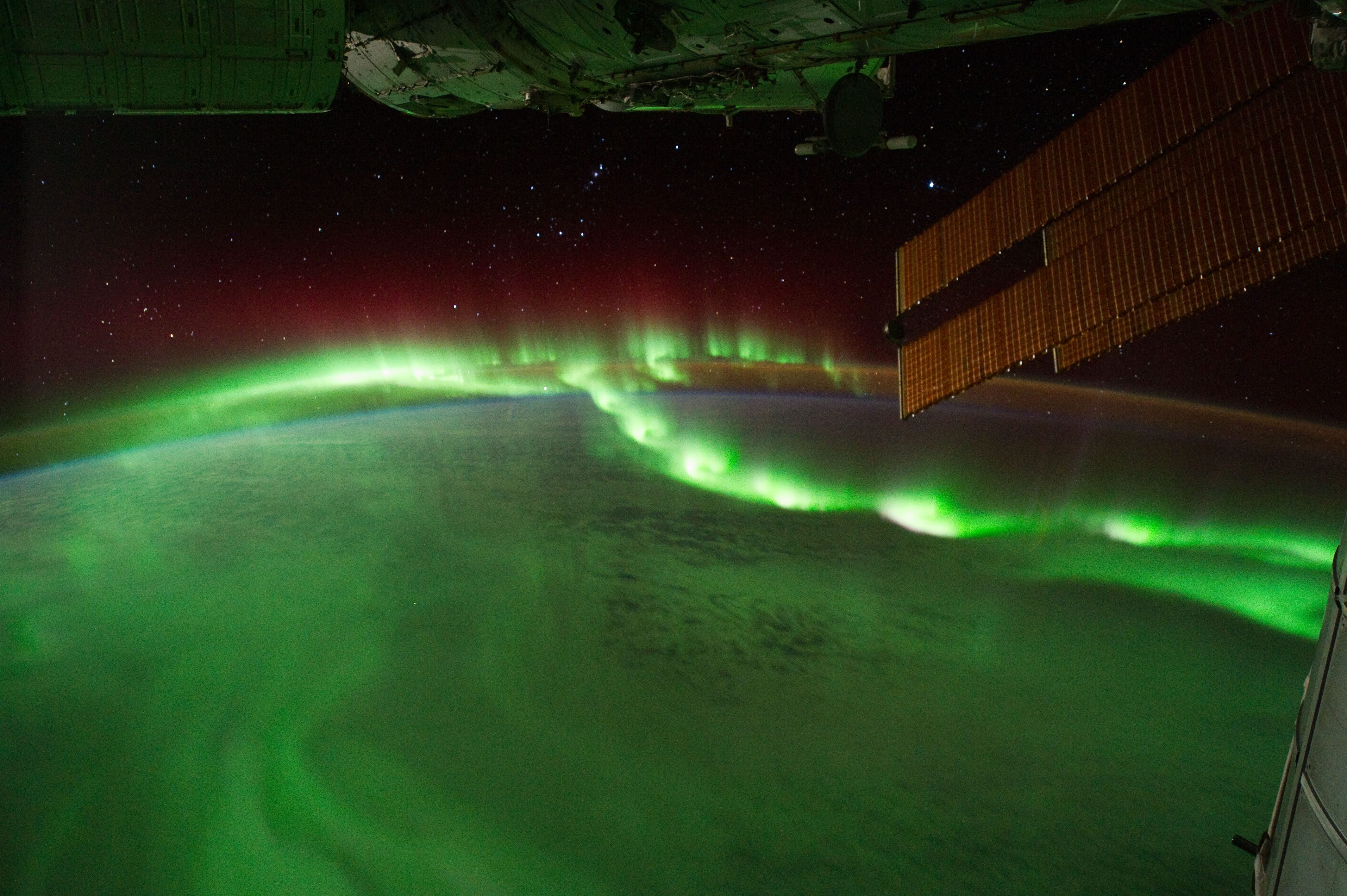 Aurora boreal vista da estação espacial