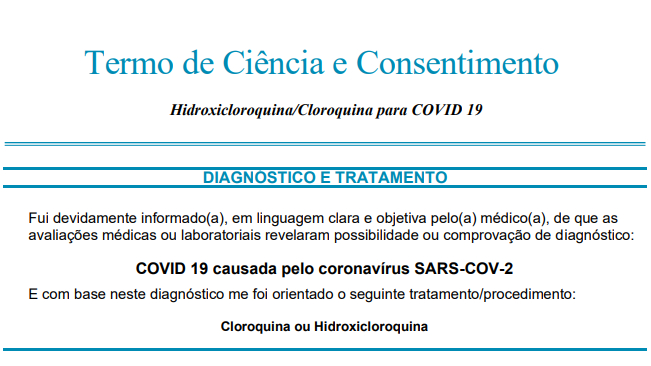 Pacientes deverão assinar termo de consentimento para receber o tratamento