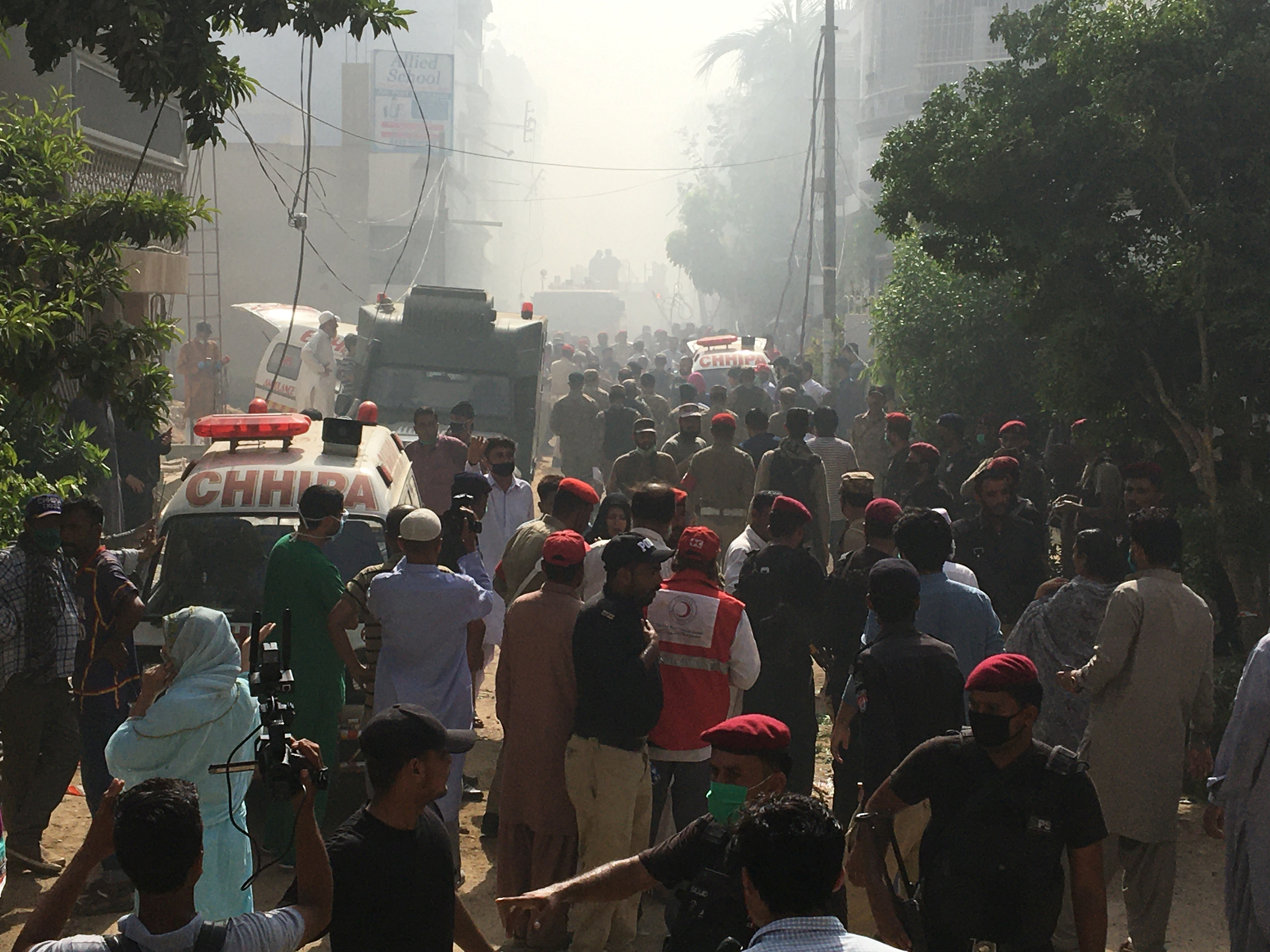 Local onde o avião da Pakistan International Airlines caiu, em Karachi