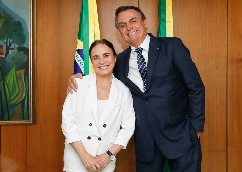 Regina Duarte e Jair Bolsonaro