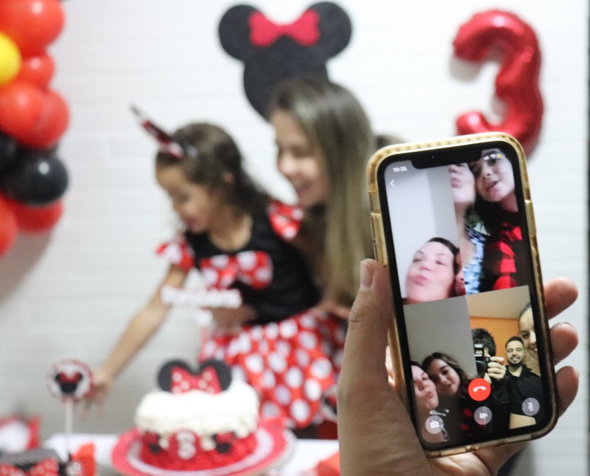 A festa virtual de Isabela, 3 anos, filha da enfermeira Fabiane Teixeira