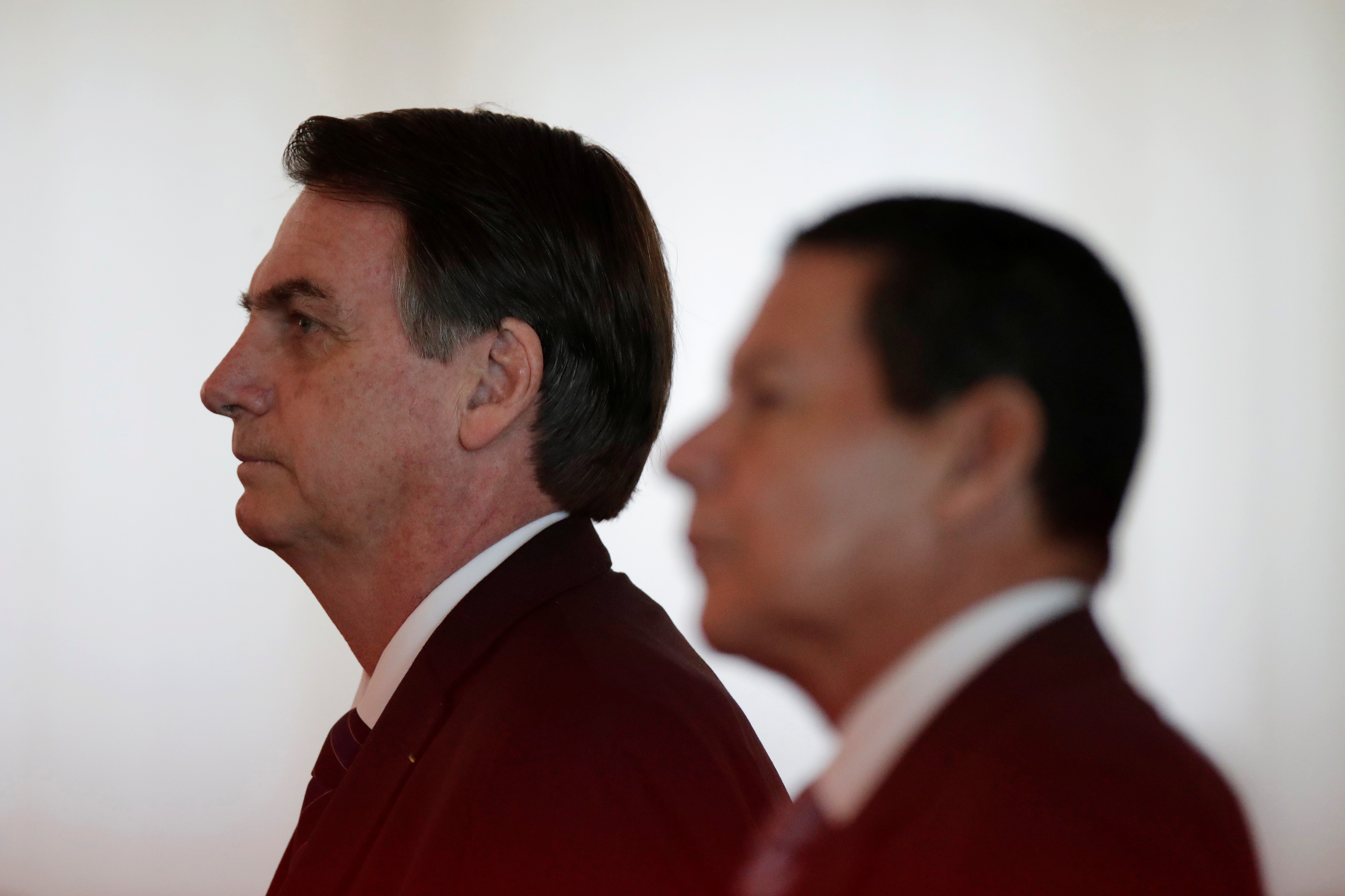 O presidente Jair Bolsonaro e o vice-presidente Hamilton Mourão