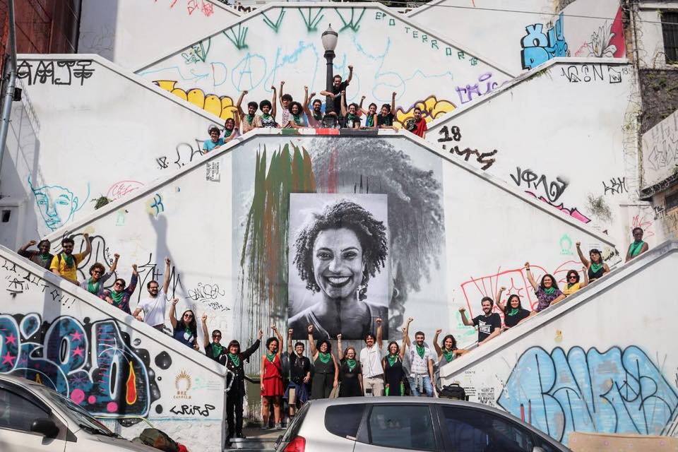 escadaria Marielle Franco, em Pinheiros, São Paulo