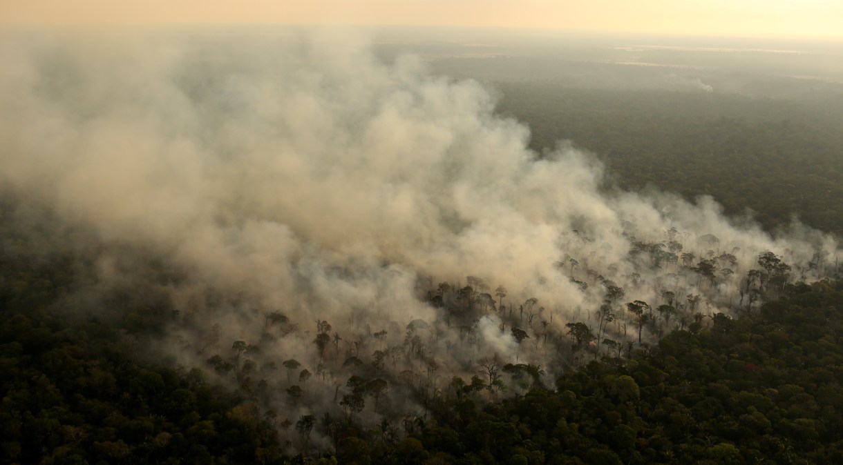 Incêndio em área da floresta amazônica na região de Porto Velho (RO) 10/09/2019