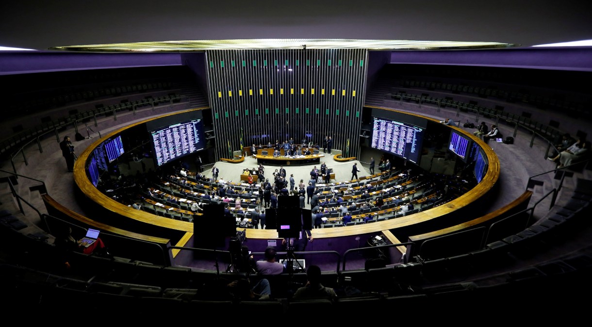 A general view of the plenary chamber of deputies during a session to vote the pension reform bill in Brasilia