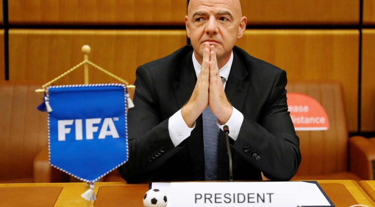 Presidente da Fifa, Gianni Infantino 14/09/2020REUTERS/Leonhard Foeger