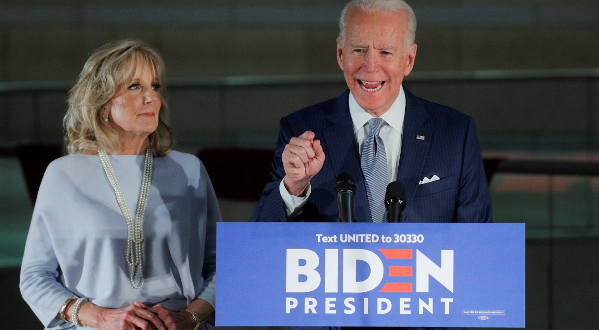 Pré-candidato presidencial democrata Joe Biden na Filadélfia