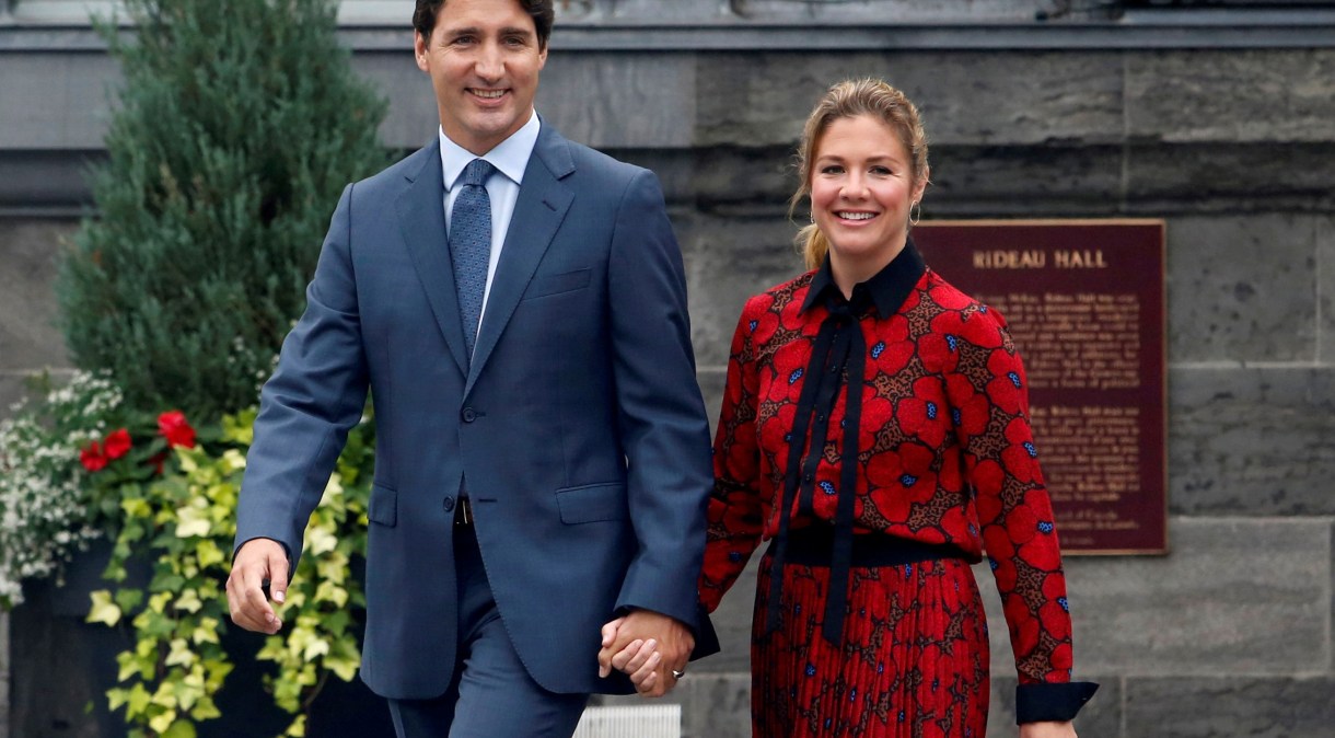 O primeiro-ministro do Canadá, Justin Trudeau, e sua esposa Sophie Trudeau