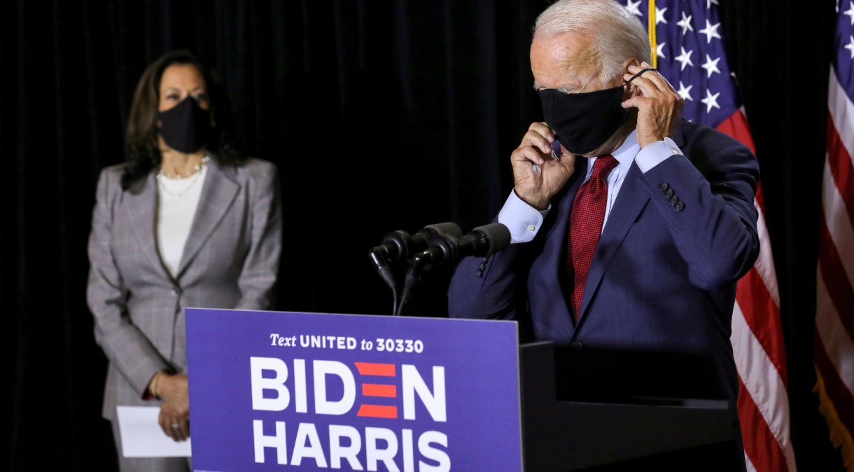A chapa democrata à Presidência dos EUA, Joe Biden e Kamala Harris